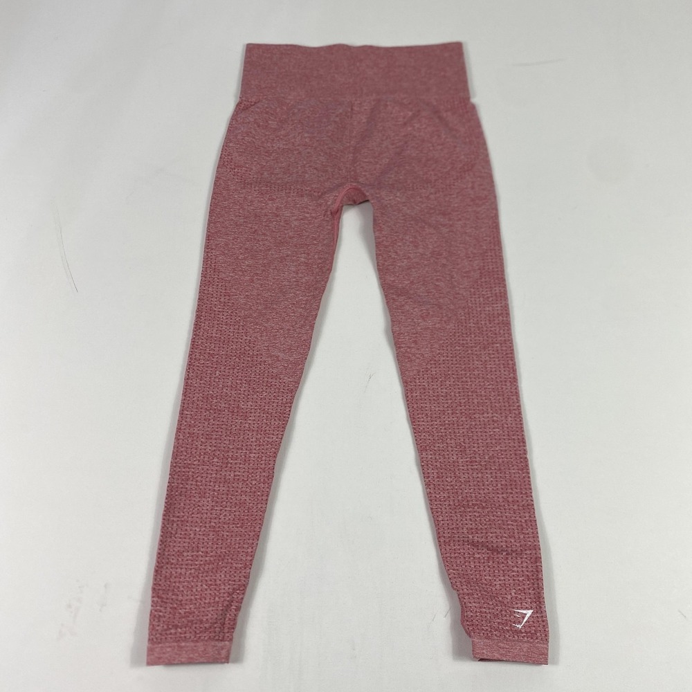 Gymshark Leggings Womens Pink Seamless High Waist Textured Yoga Gym Pants - Picture 6 of 9
